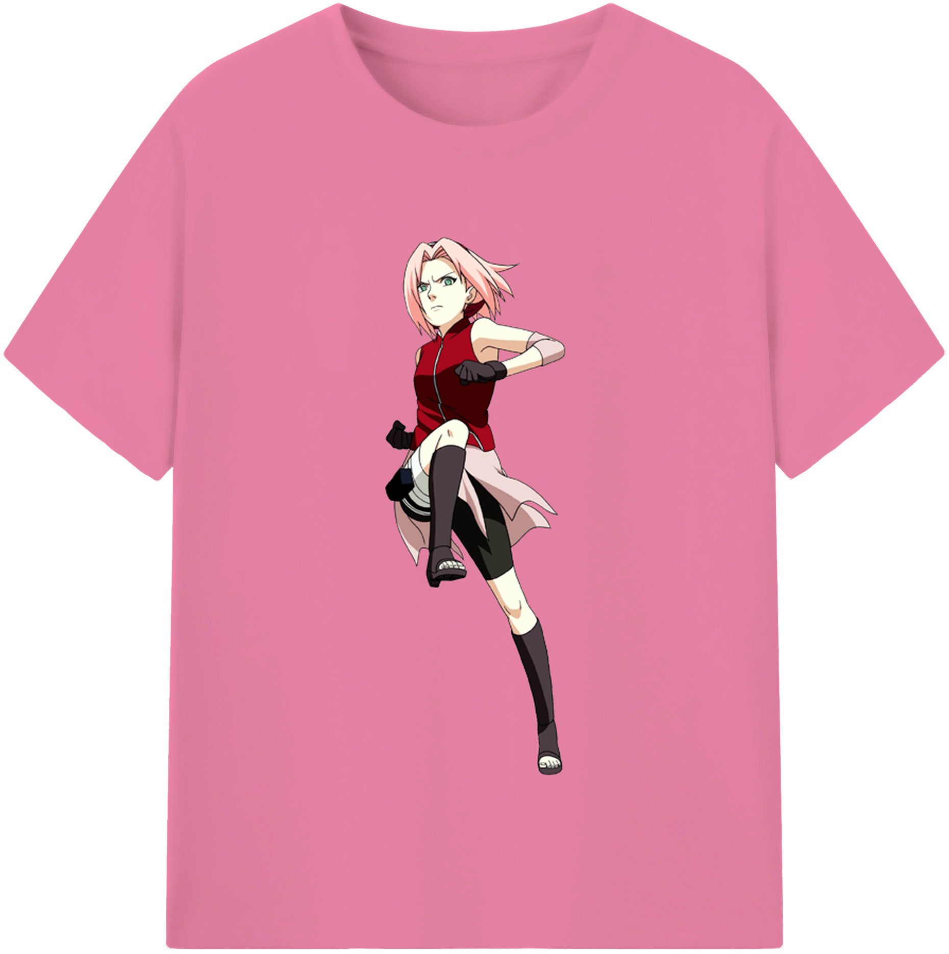 （画像用） NARUTO -ナルト- 春野サクラ Haruno Sakura 綿100％半袖Tシャツ（フロントプリント）